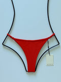 Acacia Swimwear Neema Ribbed Bikini Bottom - Persimmon