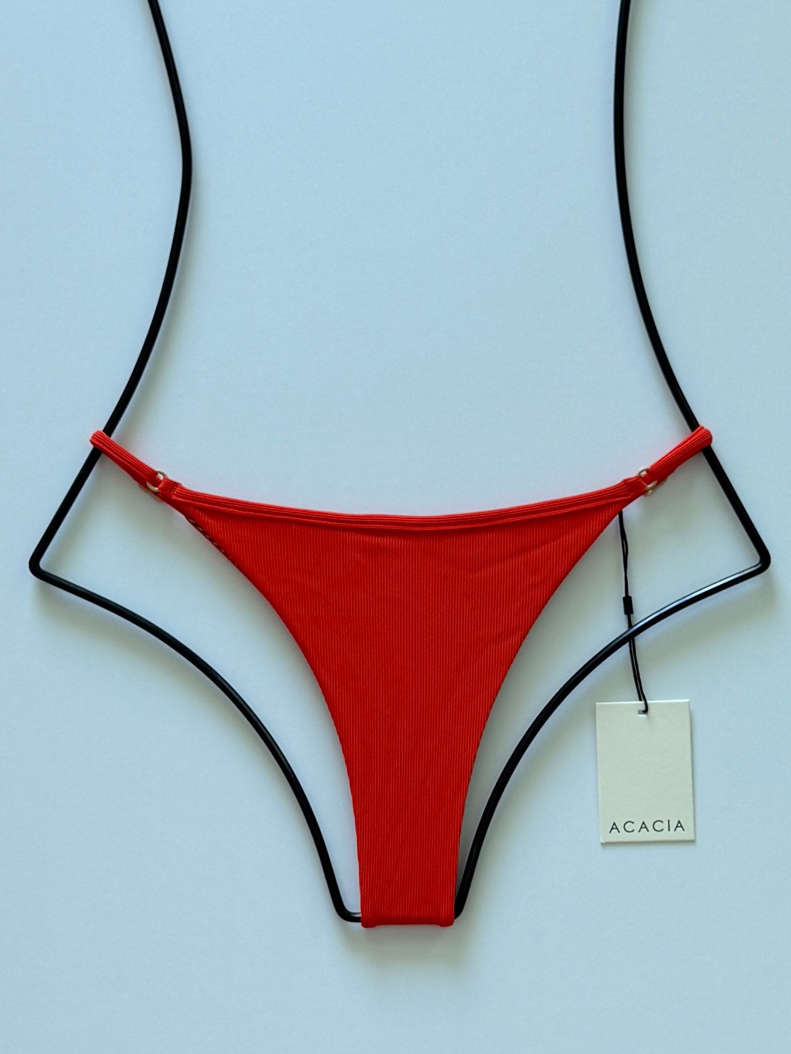 Acacia Swimwear Neema Ribbed Bikini Bottom - Persimmon