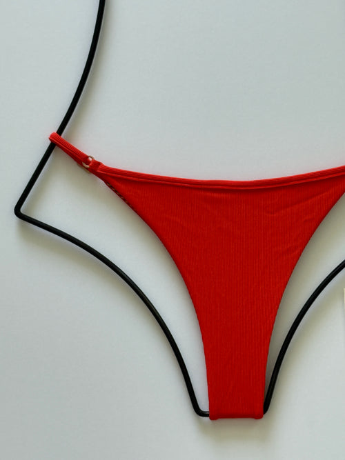 Acacia Swimwear Neema Ribbed Bikini Bottom - Persimmon