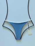 Acacia Swimwear Neema Piped Dual Ribbed Bikini Bottom - Seine