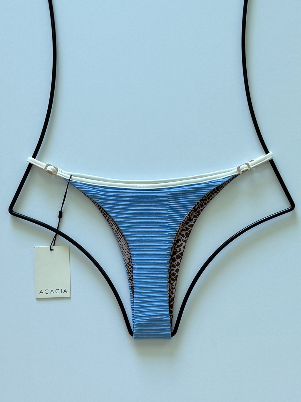 Acacia Swimwear Neema Piped Dual Ribbed Bikini Bottom - Seine
