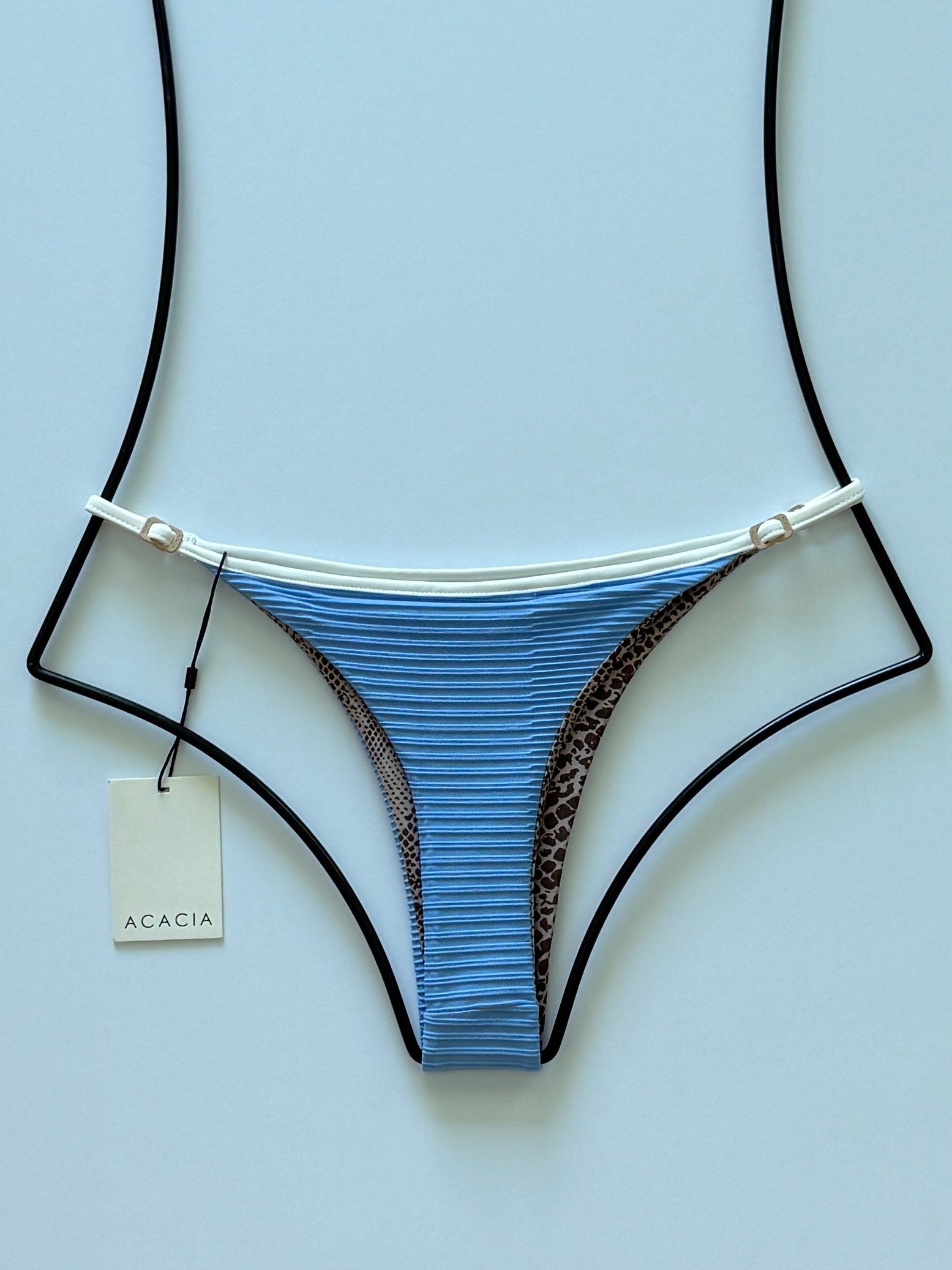Acacia Swimwear Neema Piped Dual Ribbed Bikini Bottom - Seine
