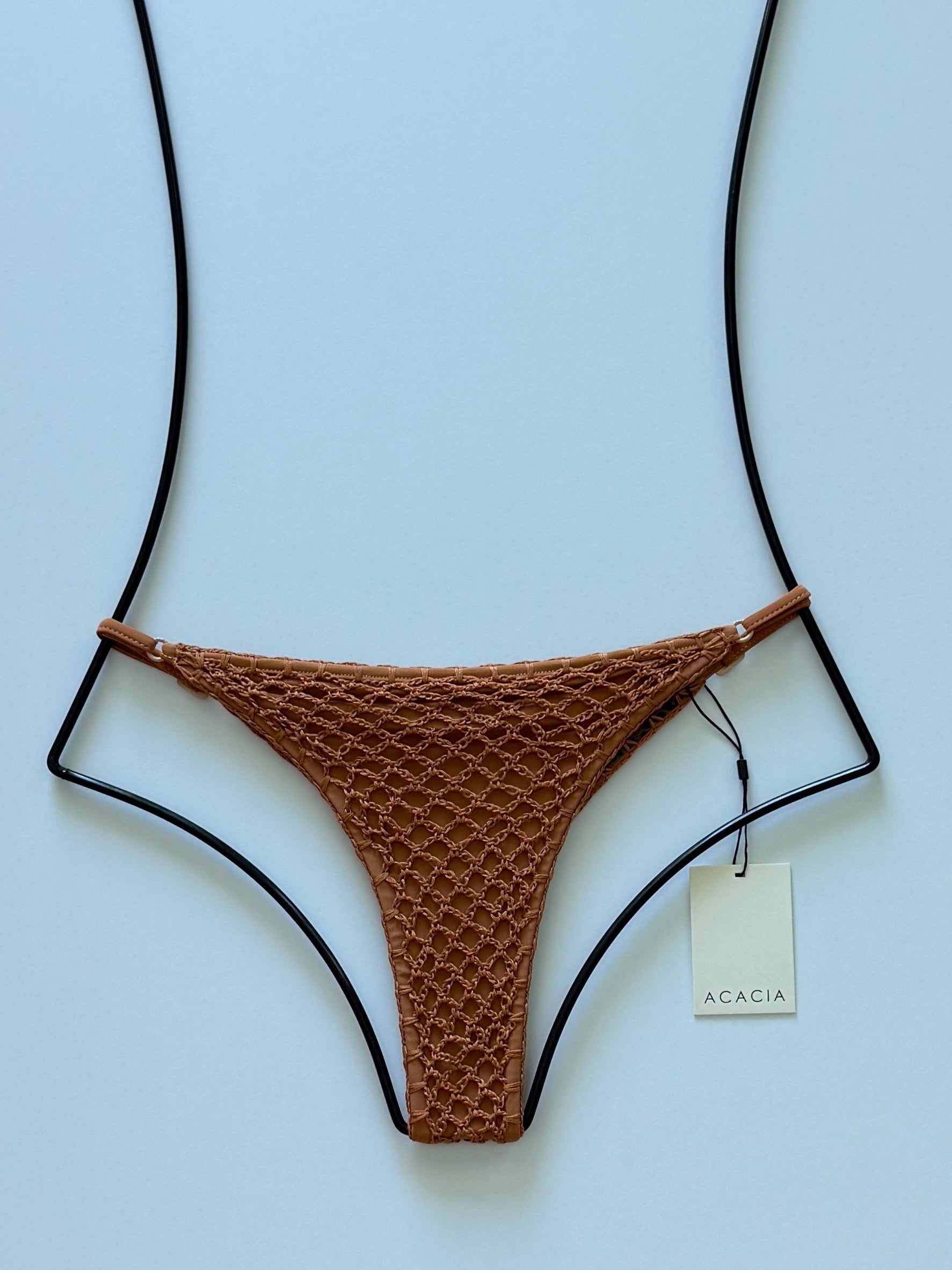 Acacia Swimwear Neema Crochet Bikini Bottom - Tobacco