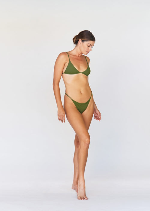 Acacia Swimwear Neema Ribbed Bikini Bottom - Basil