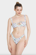 Khassani Bikini Top - Khassani Swimwear 'Alma' Bikini Top in Purple Flowers