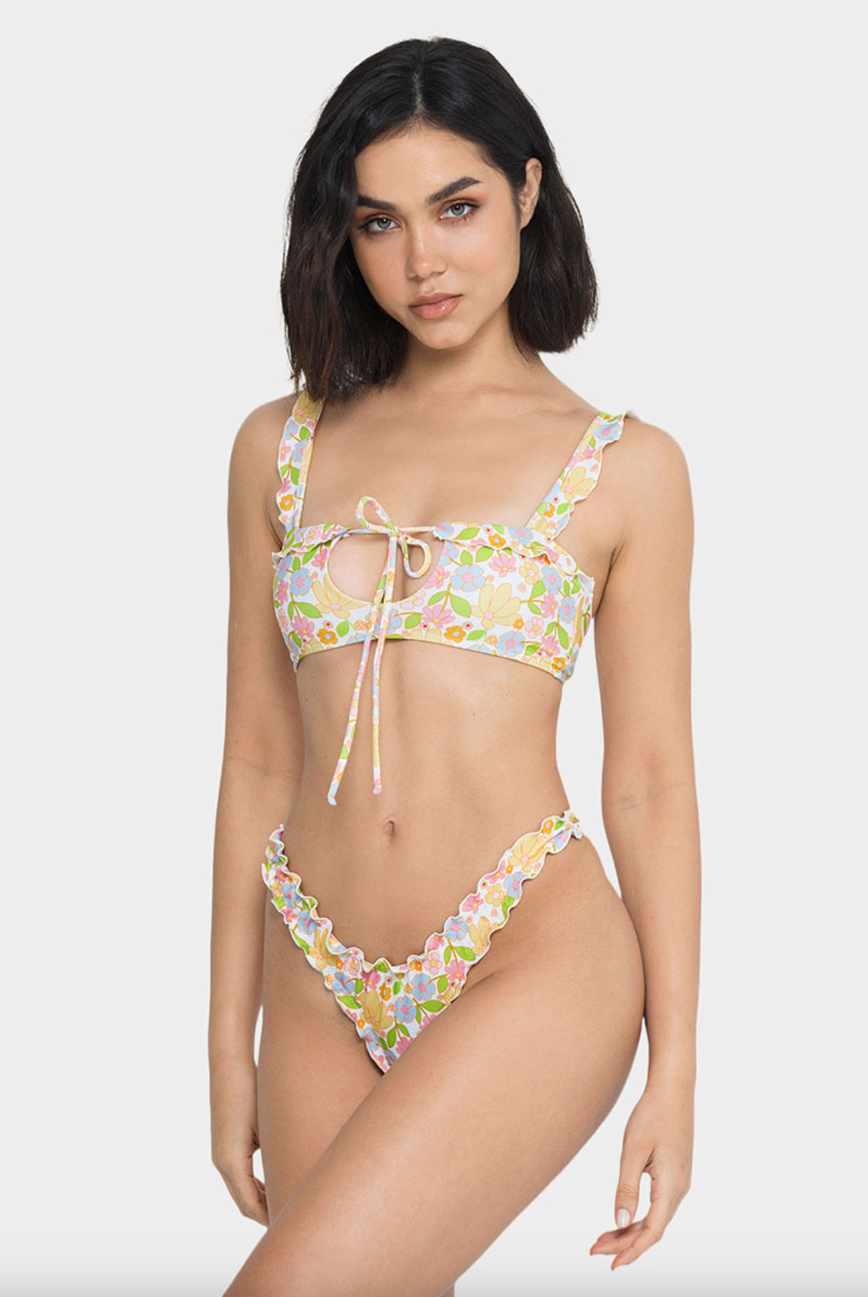 Khassani Bikini Top - Khassani Swimwear 'Alma' Bikini Top in Retro Flowers