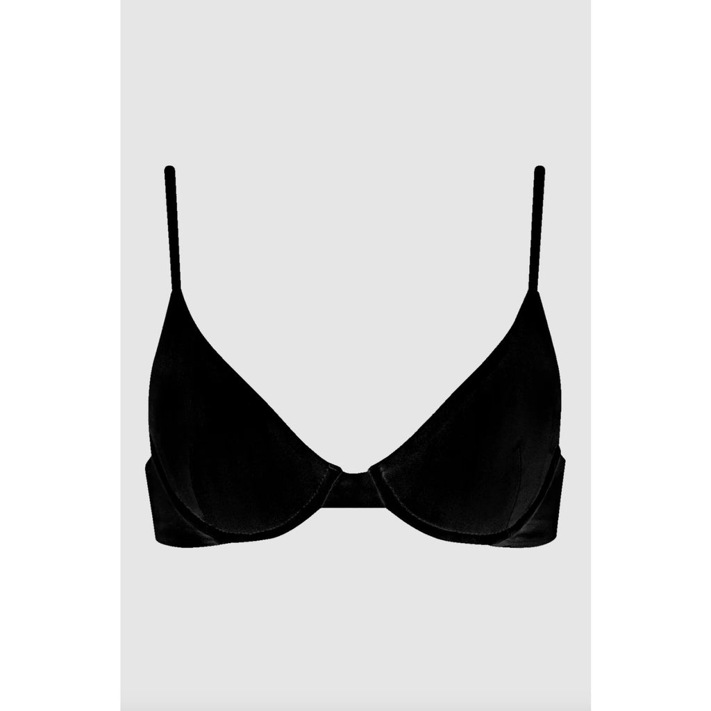 Acacia Swimwear Manhattan Bikini Top - Licorice | Front view