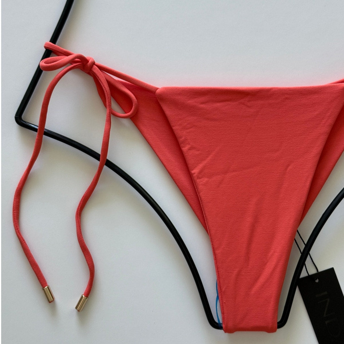 INDAH Swim Collin Tie Side Bikini Bottom - Coral | Back view