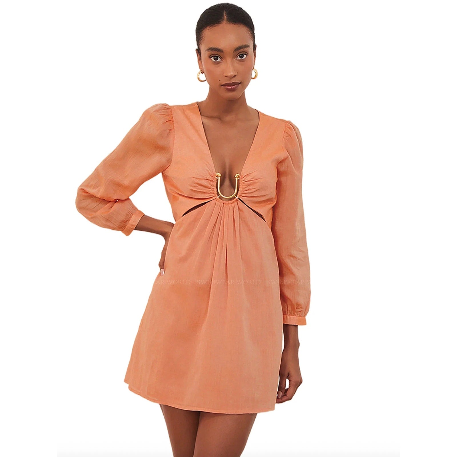 ViX Paula Hermanny ViX Swimwear Amelia Short Dress – Orange | Alternate view