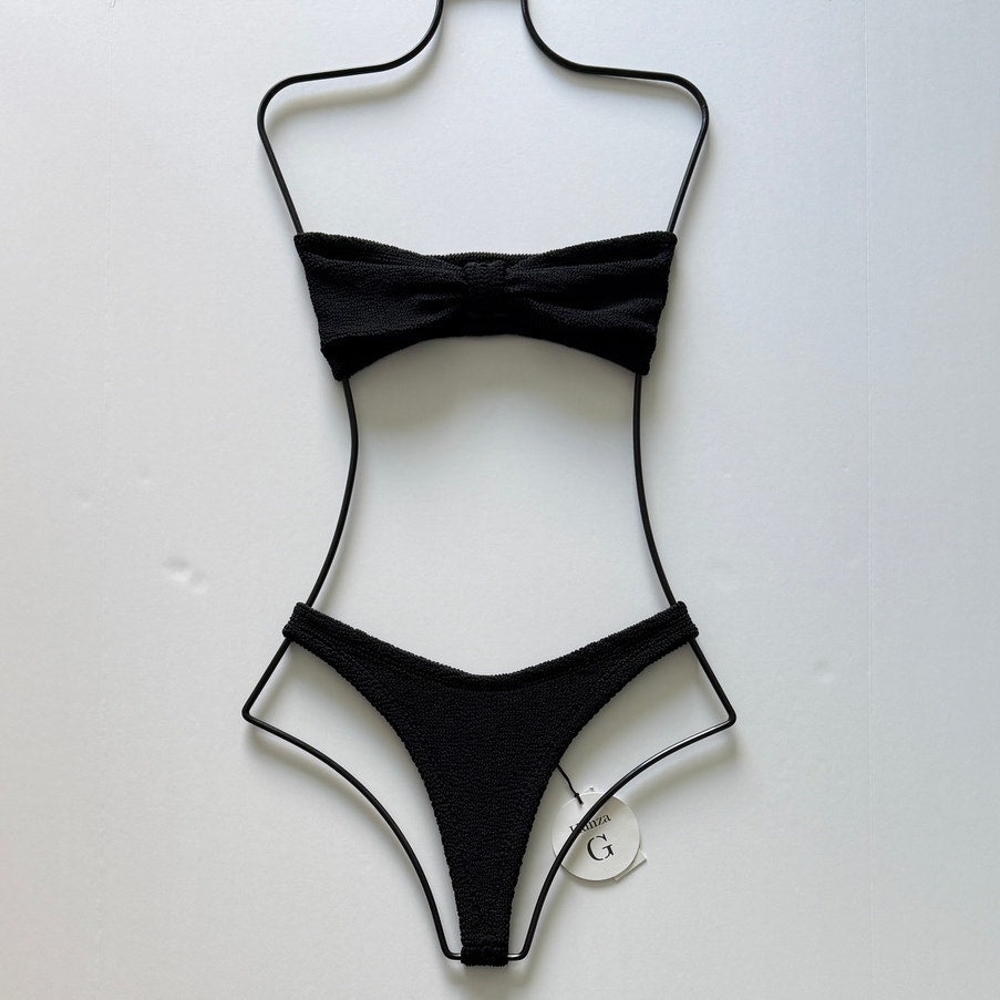 Hunza G Tina Bikini Set - Black | Front view