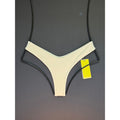 OneOne Swimwear Heidi Cheeky Bikini Bottom - Ivory Ribbed | Front view