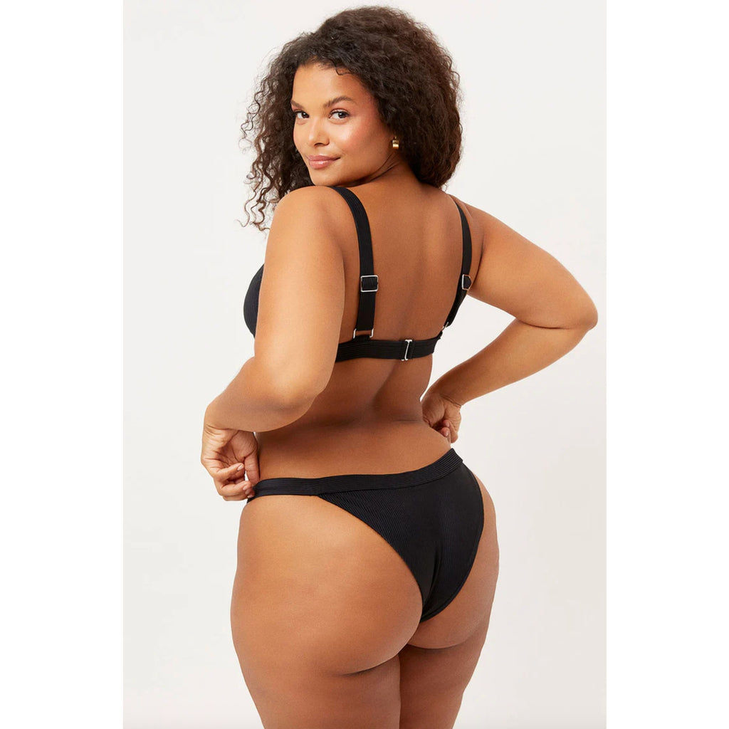 Frankies Bikinis Grace Cheeky Bikini Bottom - Black | Alternate view