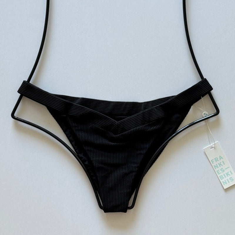 Frankies Bikinis Grace Cheeky Bikini Bottom - Black | Front view
