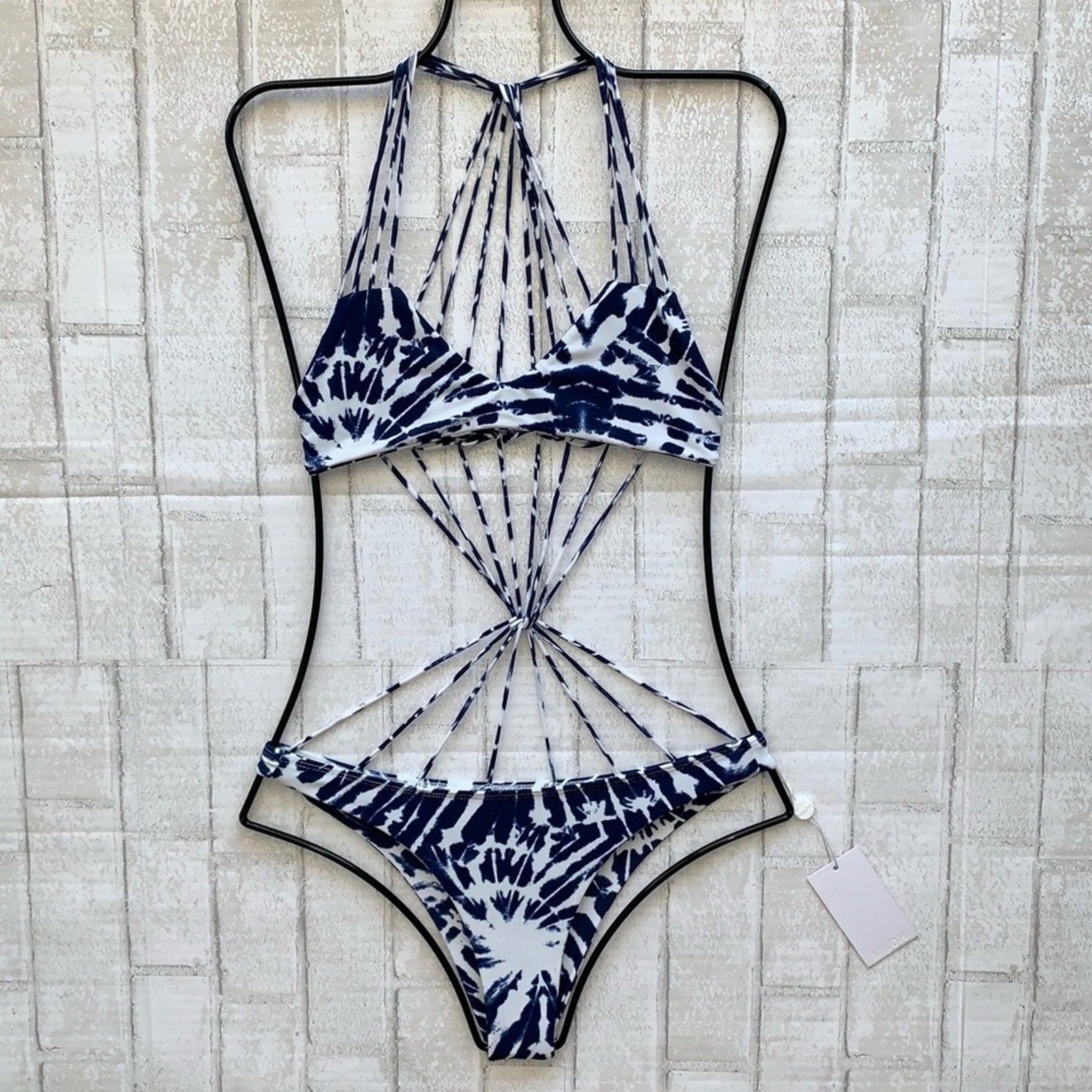 MIKOH Swimwear Seychelles String Detail Monokini One Piece | Front view