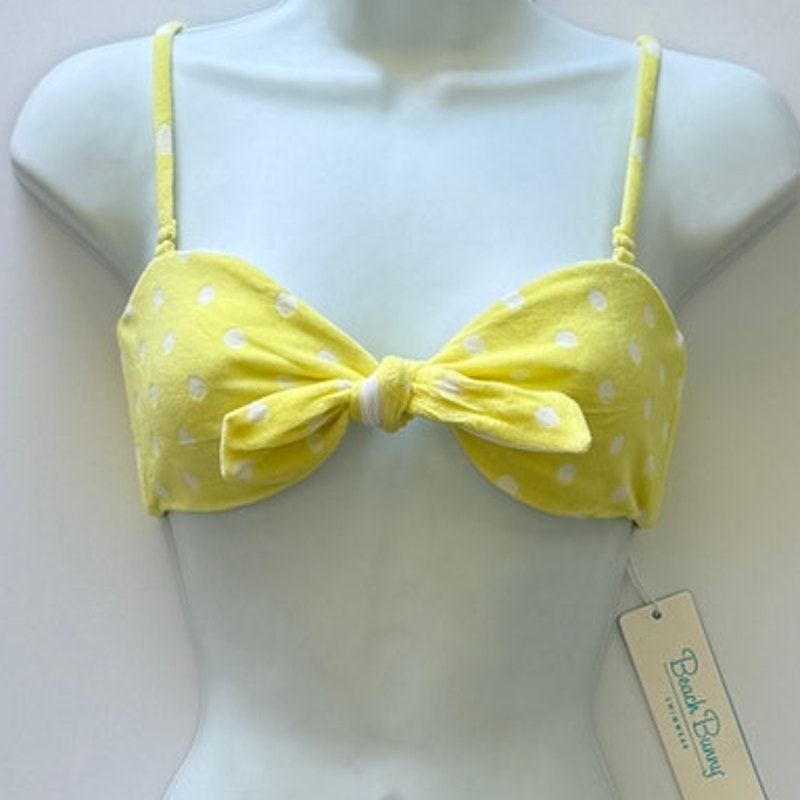 Beach Bunny Swimwear Layla Bandeau Bikini Top - Lemon | Front view
