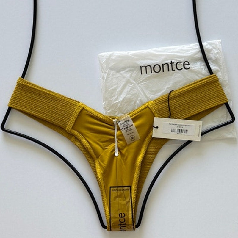 Montce Swim Micro Scrunch Uno Bikini Bottom – Key Lime | Alternate view