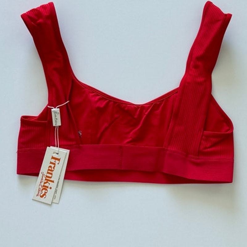 Frankies Bikinis Drew Ribbed Bikini Top - Red | Alternate view