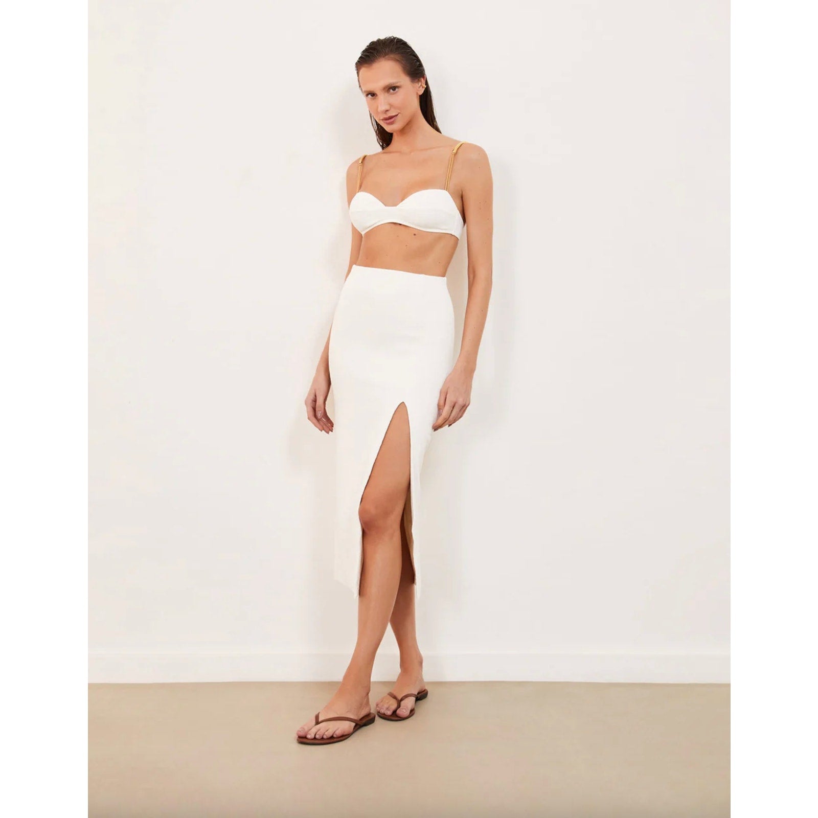 ViX Paula Hermanny ViX Swim Firenze Luiza Midi Skirt - Off White | Front view