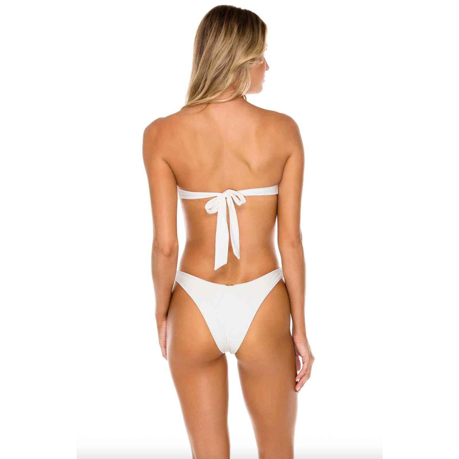 Luli Fama Buleria High Leg Brazilian Bikini Bottom – Ivory | Back view