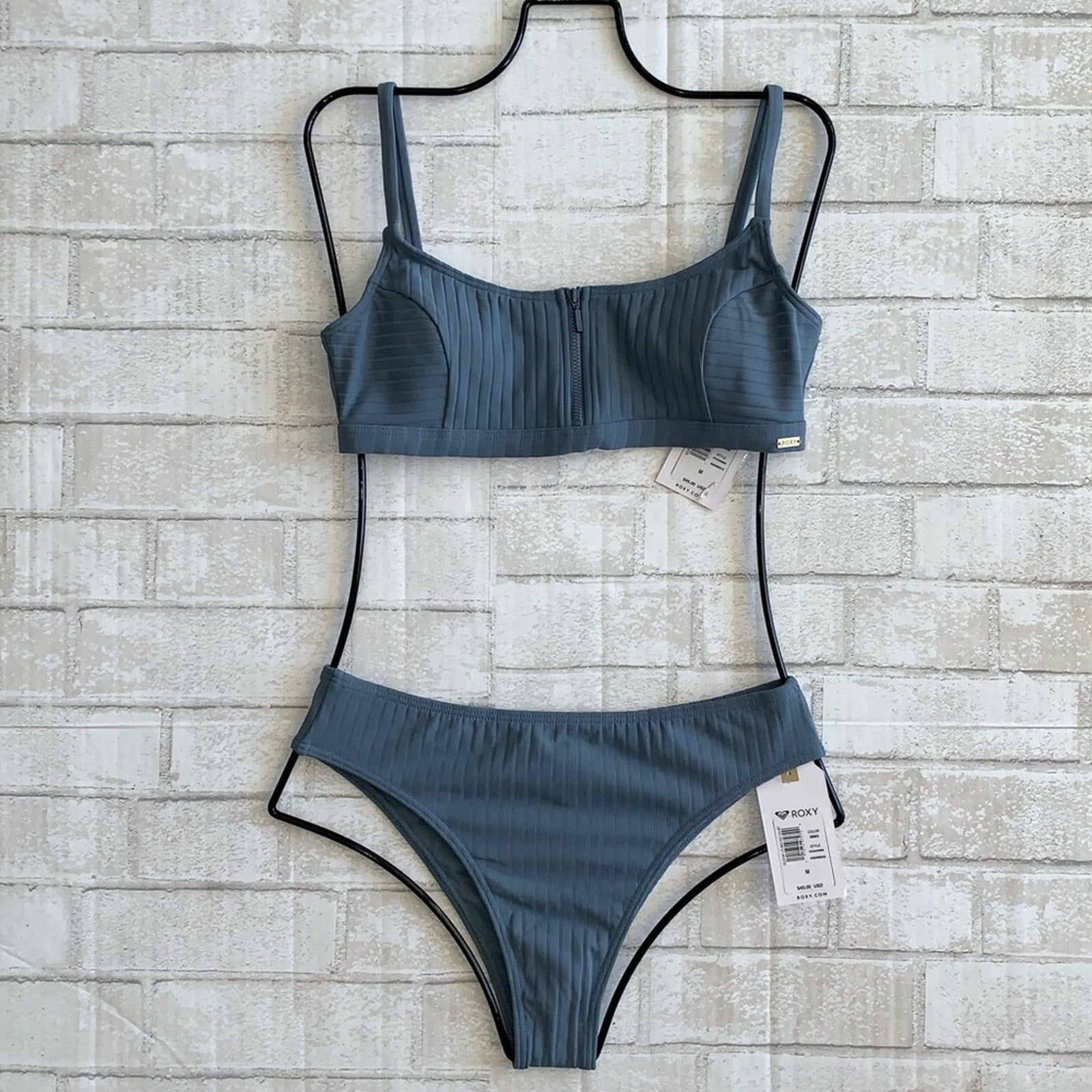Roxy Ribbed Bikini Set | Front view