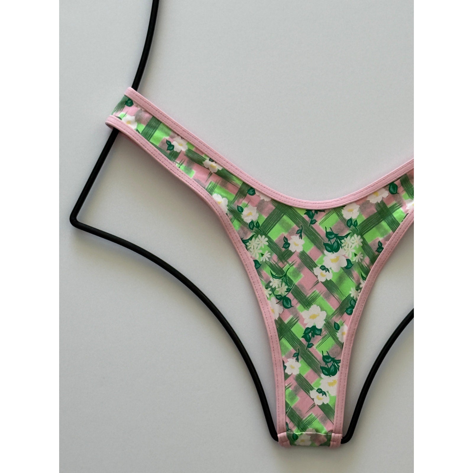 Frankies Bikinis Full Moon Plaid Micro Bikini Bottom – Baby Daisy | Back view