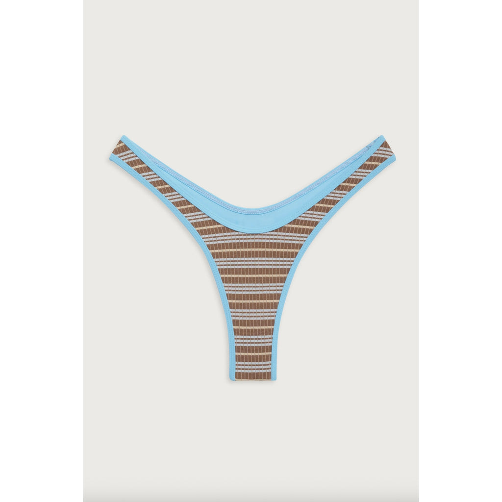 Frankies Bikinis Full Moon Striped Micro Bikini | Alternate view