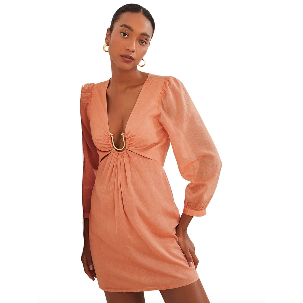 ViX Paula Hermanny ViX Swimwear Amelia Short Dress – Orange | Alternate view