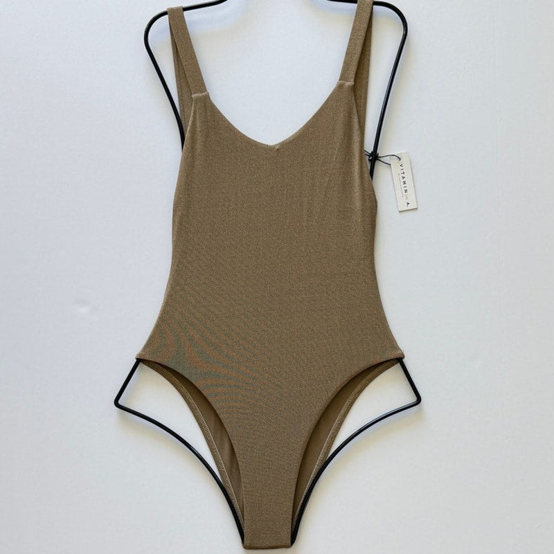 Vitamin A Swimwear Leah One Piece - Bronze Metallic | Front view