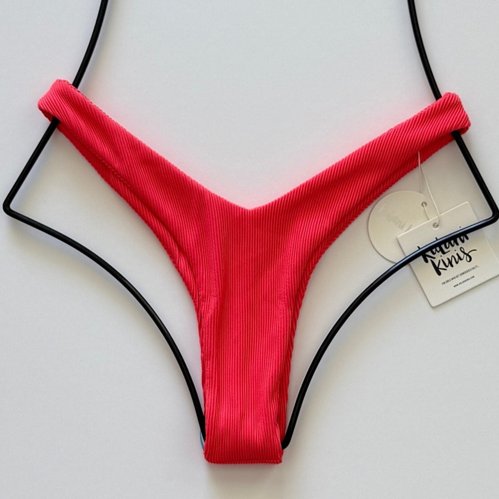 Kulani Kinis Y Cheeky Bikini Bottom - Watermelon Ribbed | Alternate view