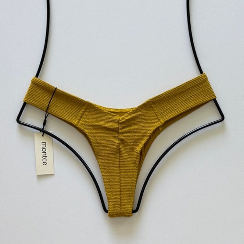 Montce Swim Micro Scrunch Uno Bikini Bottom – Key Lime | Alternate view