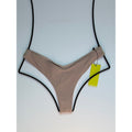 OneOne Swimwear Heidi Skimpy Bikini Bottom – Sand Ribbed | Front view