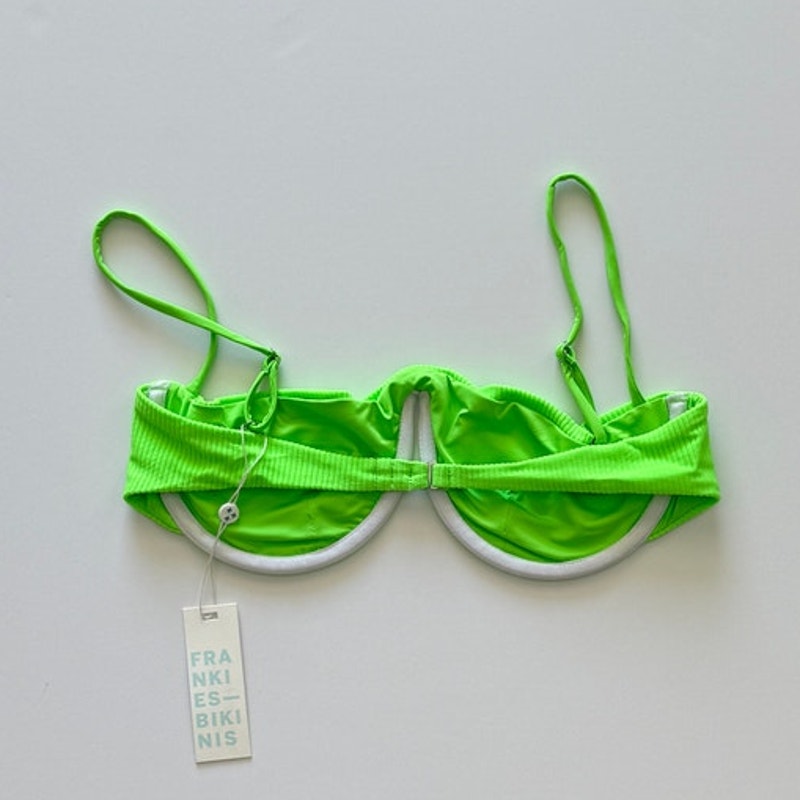 Frankies Bikinis Tolly Ribbed Underwire Bikini Top - Green Glow | Alternate view