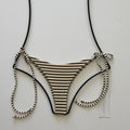 Boys + Arrows Raised Wrong Rita Bikini Bottom - 1938 Stripe | Front view