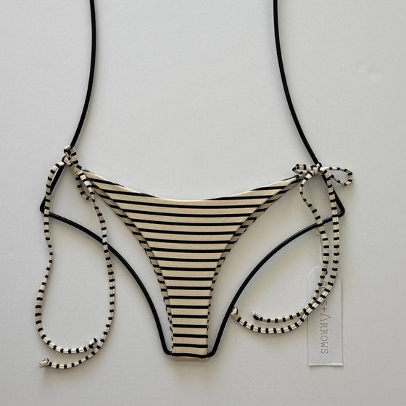 Boys + Arrows Raised Wrong Rita Bikini Bottom - 1938 Stripe | Front view