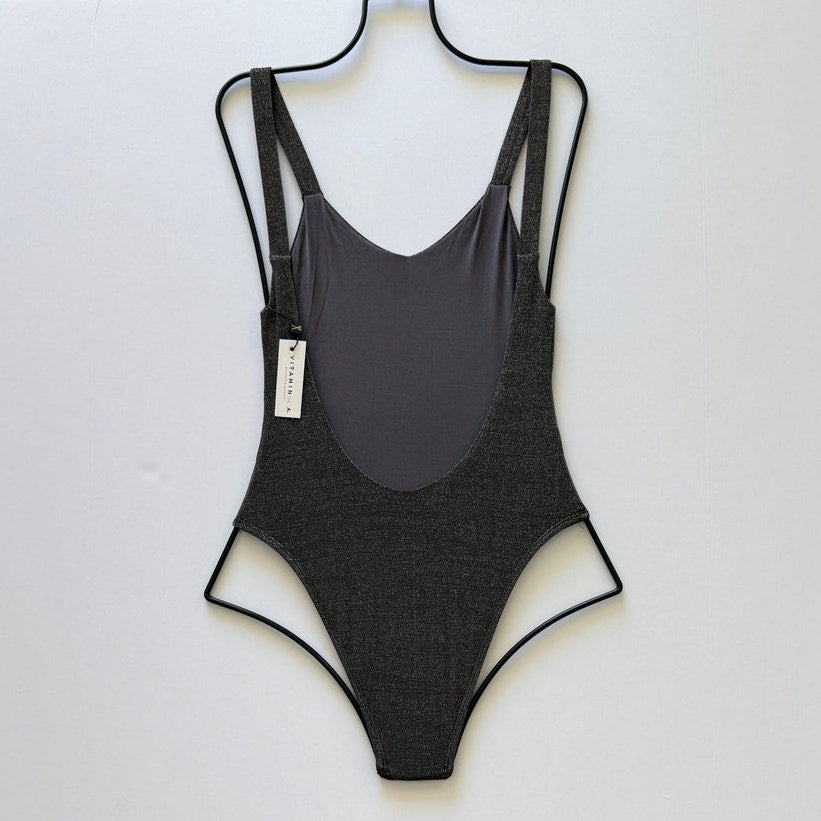 Vitamin A Swimwear Leah One Piece - Graphite Metallic | Back view