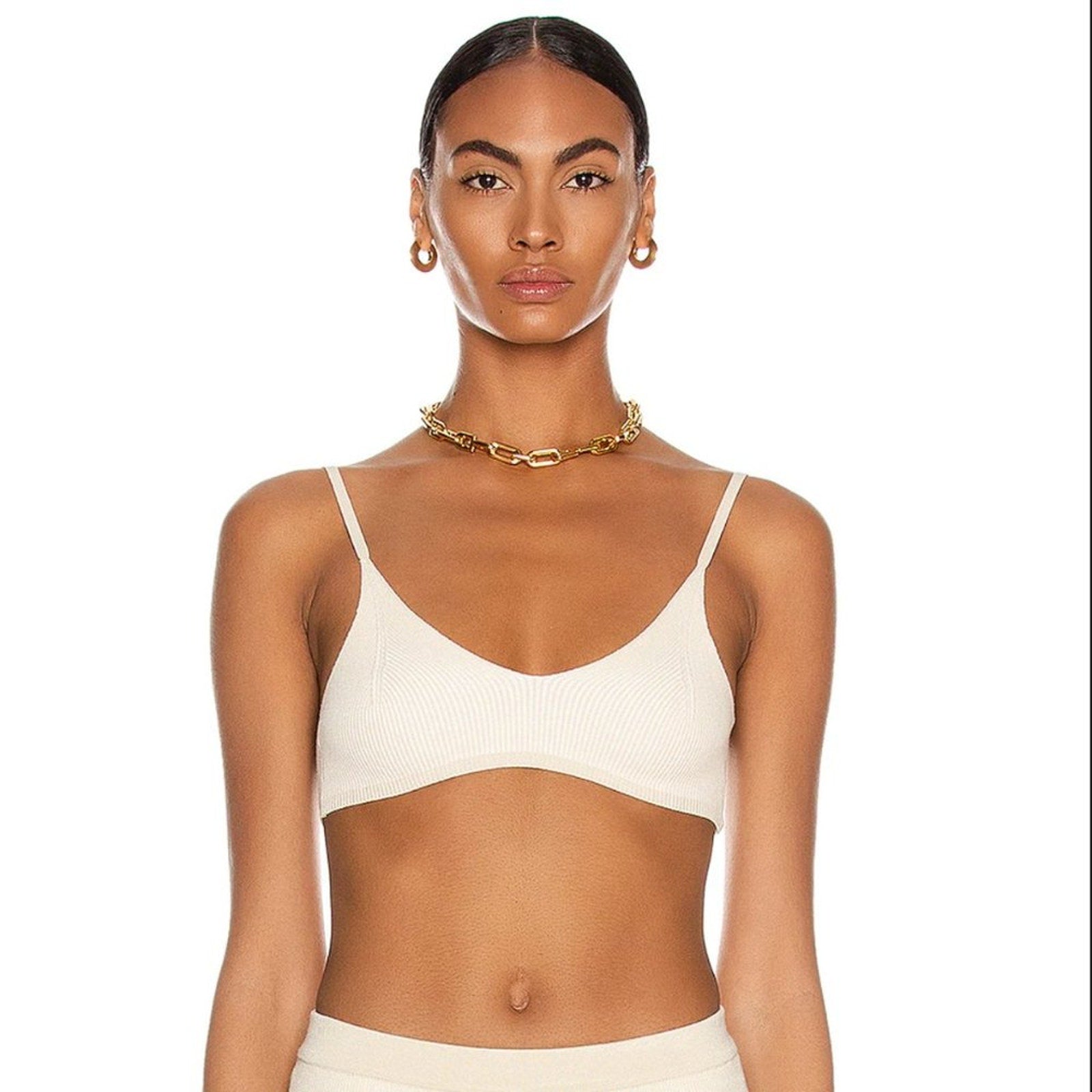 Jacquemus LE Bandeau Valensole Knit Bralette | Front view
