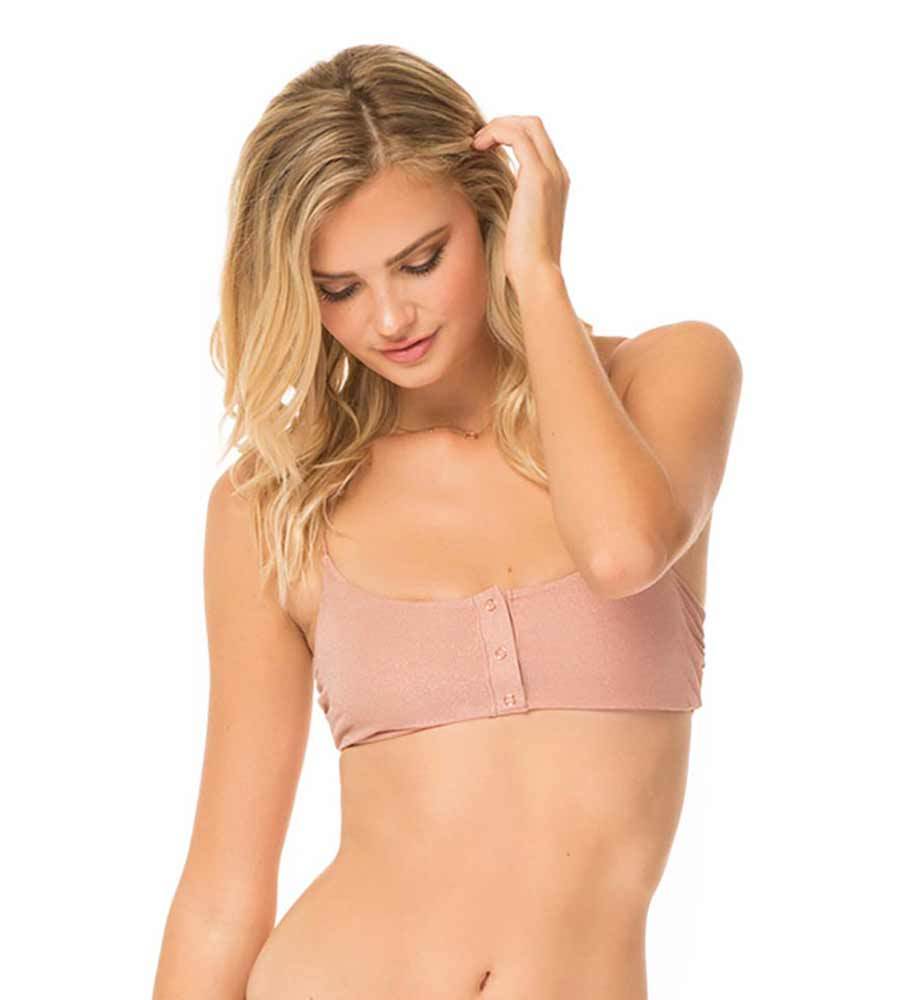 Tori Praver Swimwear Bikini Top - Tori Praver Swimwear 'Loria' Bikini Top in Rose Gold
