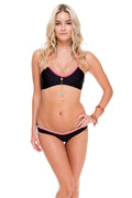 Luli Fama Bikini Top - Luli Fama 'Atrevida' Sporty Bikini Top in Black