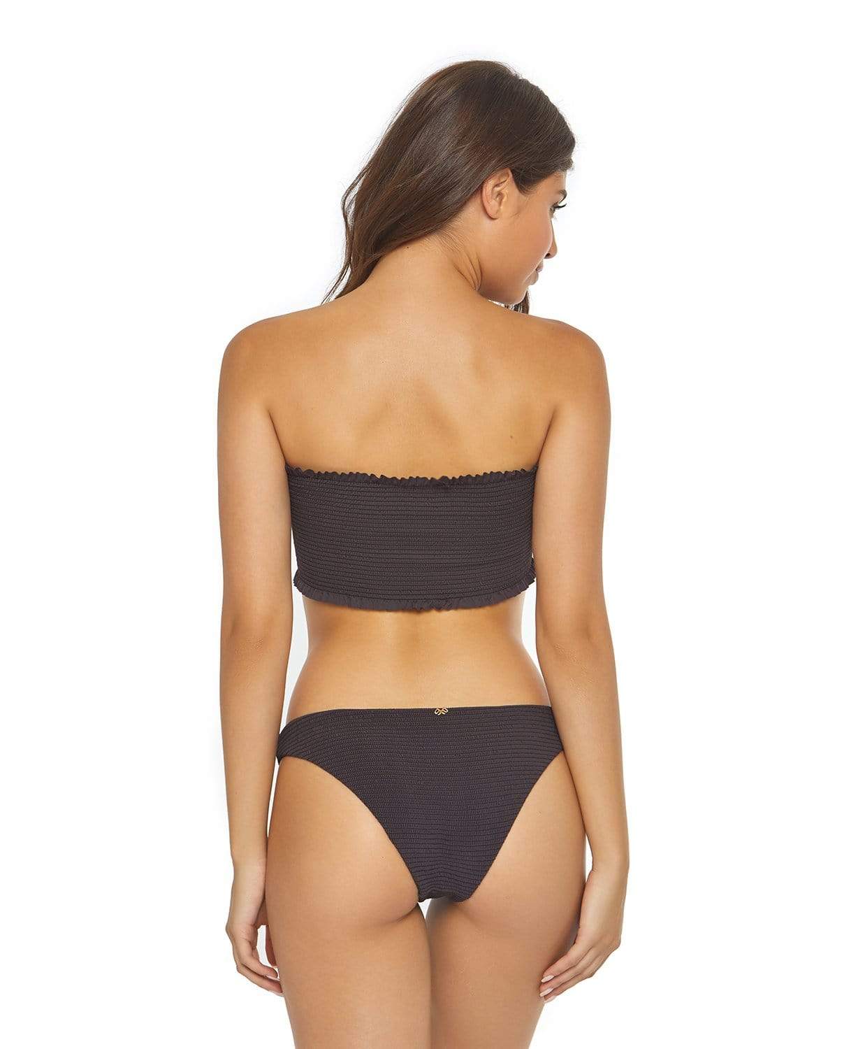 PQ Swim Bikini Bottom - PQ Swim Smocked Teeny Bikini Bottom in Coco