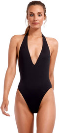 Vitamin A One Piece - Vitamin A Swimwear 'Emma' Full One Piece in Ecolux Black