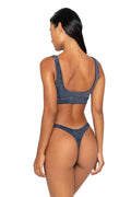 Fae Bikini Bottom - Fae Swimwear Zenith Thong Bikini Bottom in Midnight