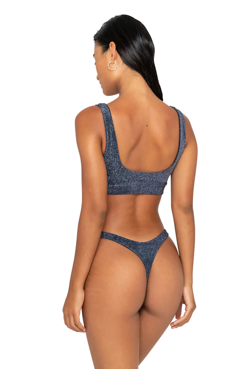 Fae Bikini Bottom - Fae Swimwear Zenith Thong Bikini Bottom in Midnight