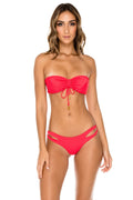 Luli Fama Bikini Top - Luli Fama 'Triana' Bandeau Bikini Top in Rojo
