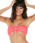 L*Space Bikini Top - L*Space Swimwear 'Kristen' Bandeau Bikini Top in Neon Pink