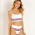 L*Space Bikini Top - L*Space Swimwear 'Ren' Bikini Top in White-Strawberry-Midnight Blue