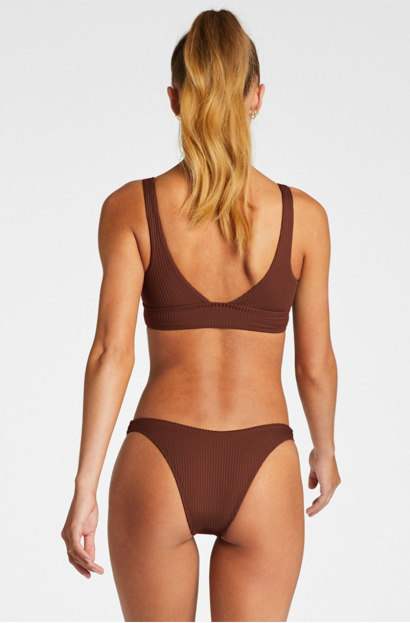 Vitamin A Bikini Bottom - Vitamin A Swimwear 'California High Leg' Bikini Bottom in Vintage Brown EcoRib