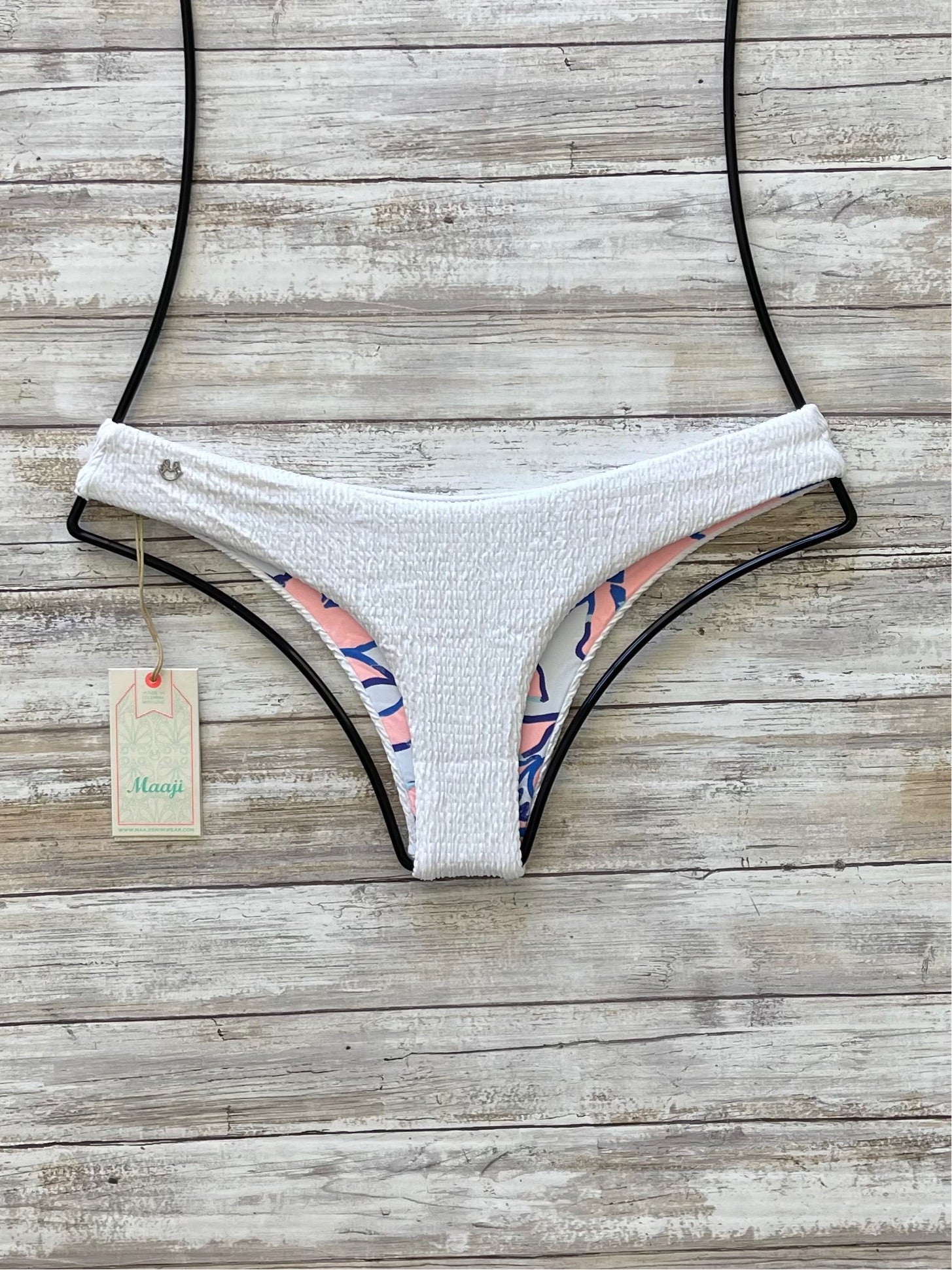 Maaji Bikini Bottom - Maaji Swimwear Whisper White Cascade Cheeky Bikini Bottom