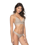 PQ Swim Bikini Top - PQ Swim Kylie Stitched Halter Bikini Top in Oyster