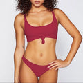 Frankie's Bikinis Bikini Bottom - Frankie's Bikinis Greer Bikini Bottom in Cabernet Rib